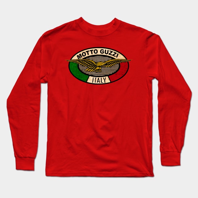 Motto Guzzi Motorcycles Italy Long Sleeve T-Shirt by Midcenturydave